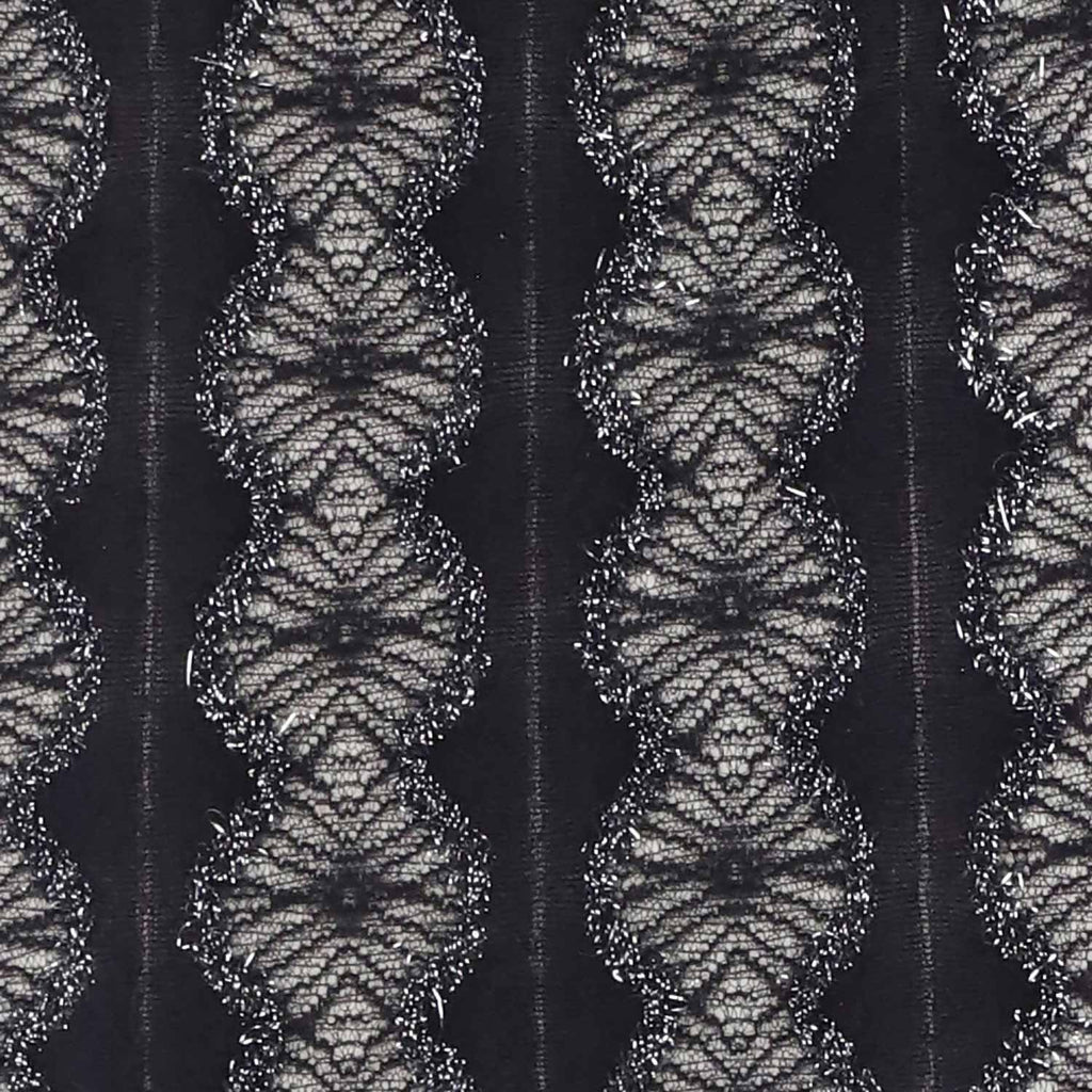 Colour/pattern sample, black lace, Oroblu Fashion Decor Knee Highs.