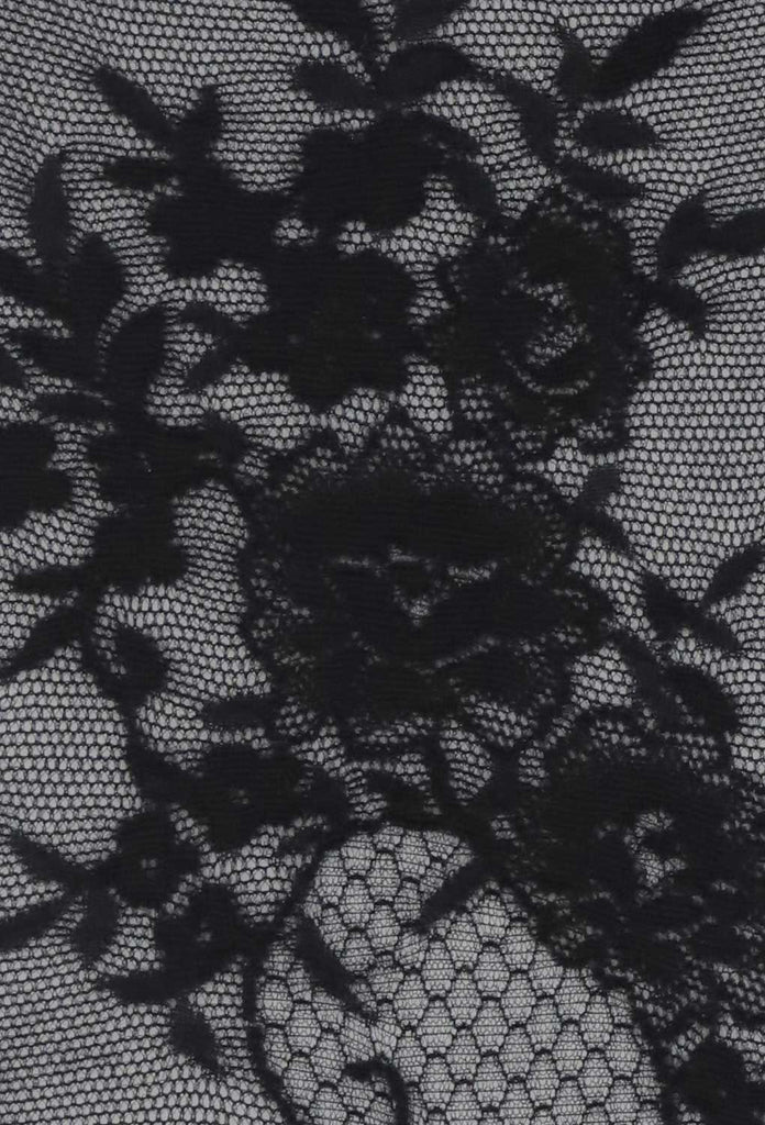 Colour/pattern sample, black floral, Oroblu, Lace Like Flower tights.