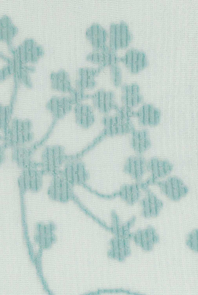 Colour/pattern sample, teal, floral, Oroblu, Spring Flower socks