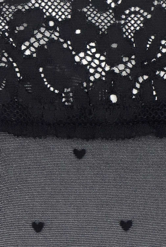 Colour/pattern sample, black, Oroblu, Sweetie knee high socks.