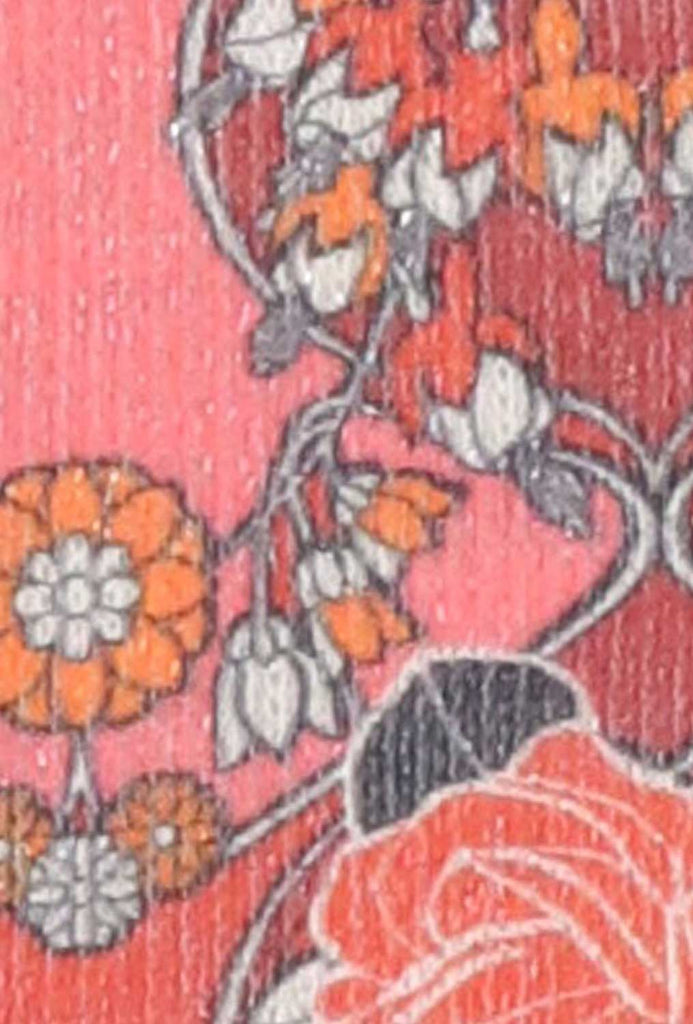 Colour, pattern sample, Oroblu roses botanical print socks.