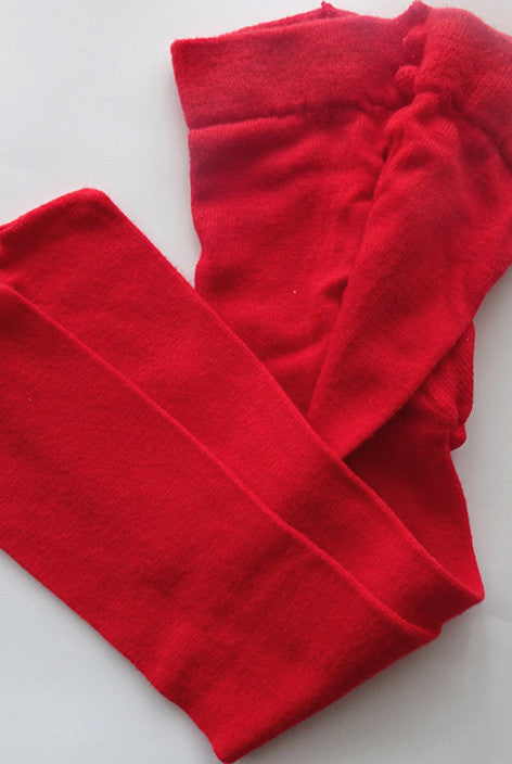 Folded baby red cotton tights available in Australia.