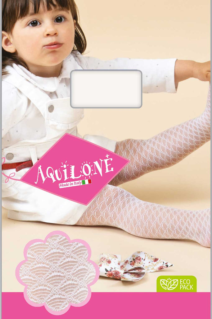 Front of packaging for Aquilone, Luna baby tights.