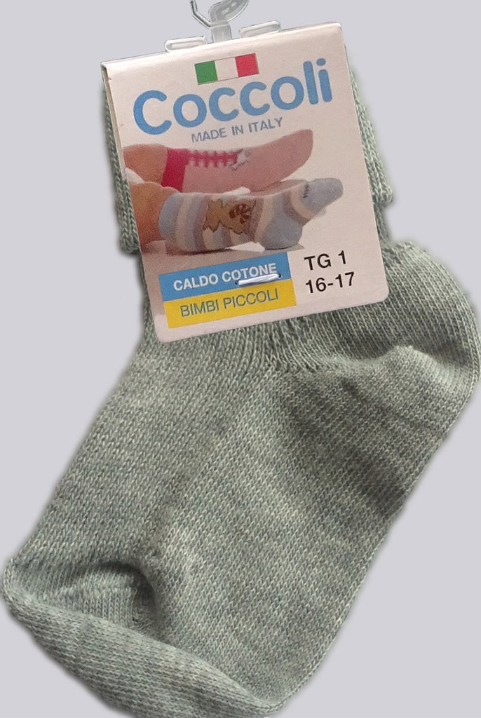 Coccoli baby grey turn down socks.
