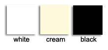 Colour sample of cream/ivory, white and black Franzoni Astrella opaque tights available in Australia.
