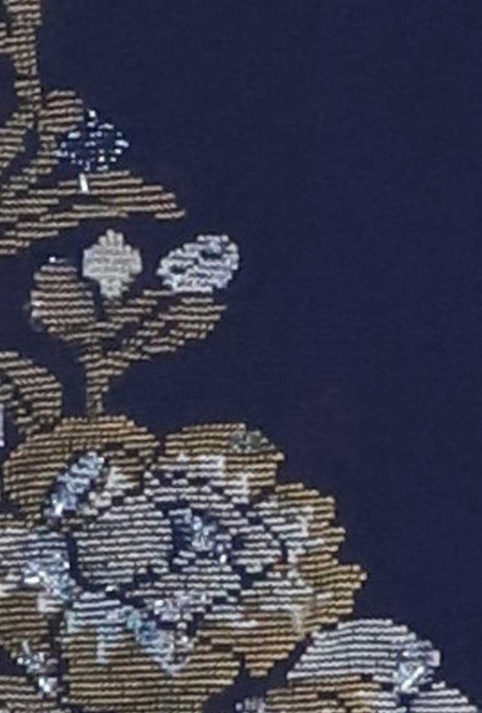 Colour/pattern sample, blue roses, Oroblu Lecce fashion socks.