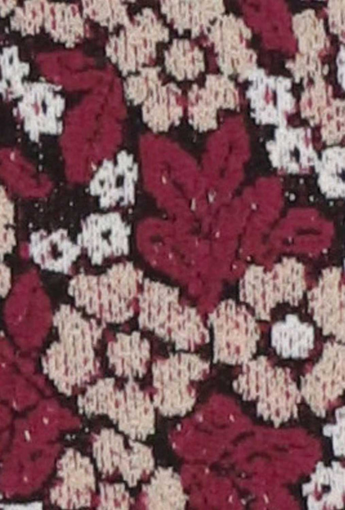 Colour/pattern sample red, Oroblu botanical flowery print socks.