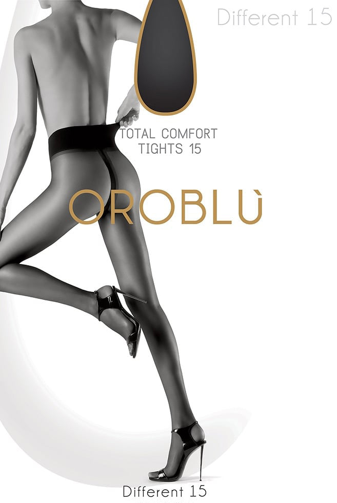 Front view of Oroblu packaging of Different 15 tights