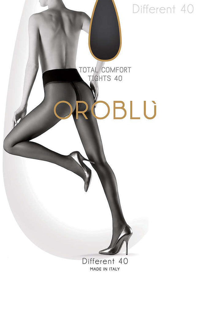 Front view of Oroblu Different 40 packet of tights.
