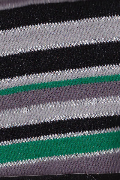 Sample black.green and grey striped Oroblu Josette ankle socks.